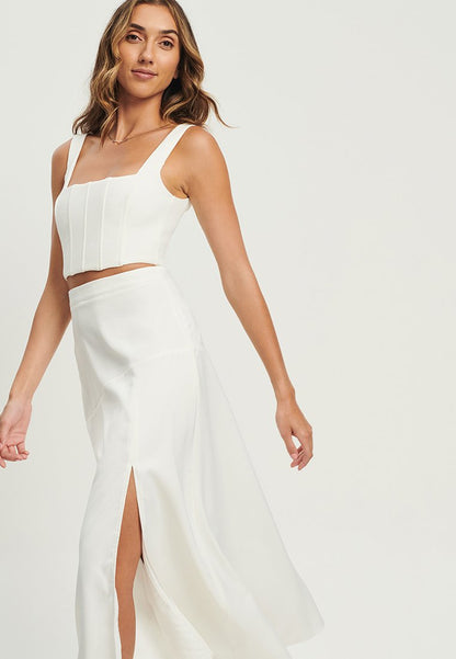 Tussah KATHRYN MIDI - A-Linien-Rock - White