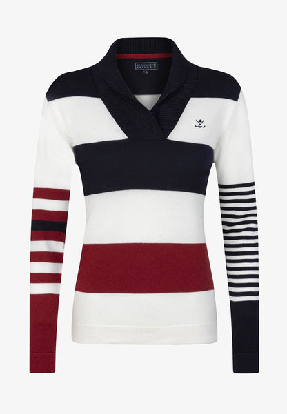  Strickpullover - White-navy-red