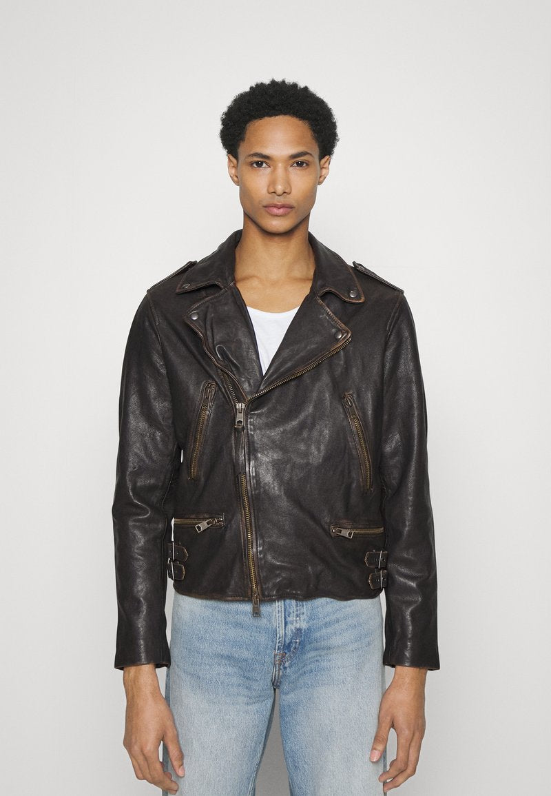 AllSaints LUCA BIKER - Lederjacke - Black