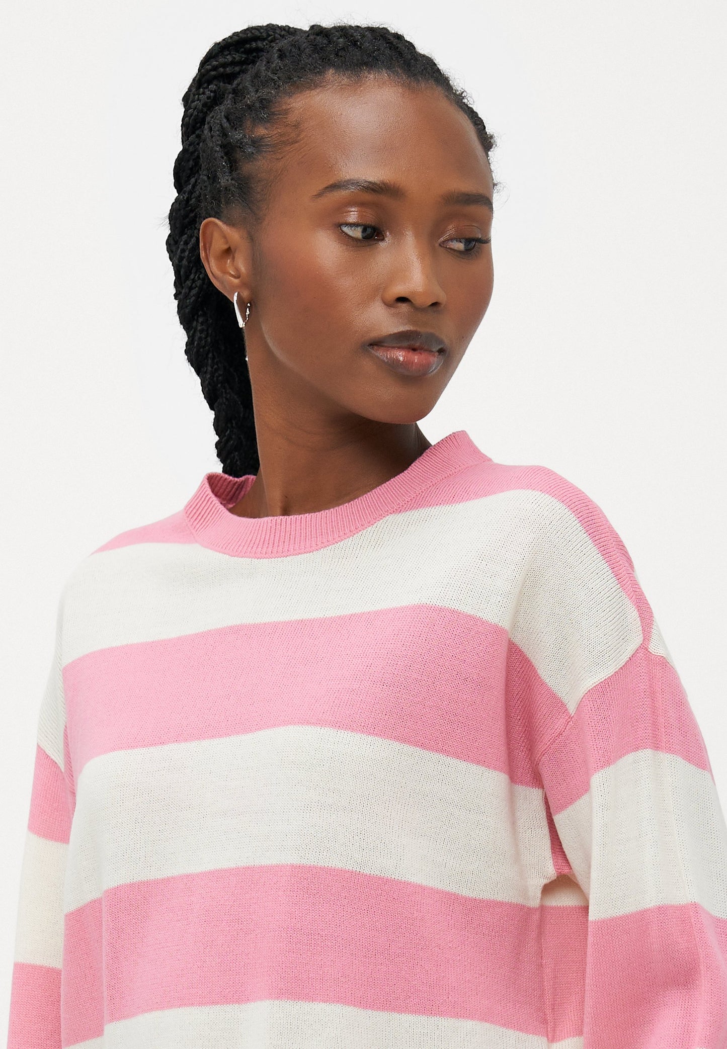 ONLY Petite ONLDERRY STRIPE O NECK - Jumper - Wild Rose/cloud Dancer
