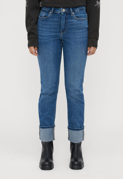 ONLY Petite ONLSUI MID FOLD UP - Slim Fit Jeans - Medium Blue Denim