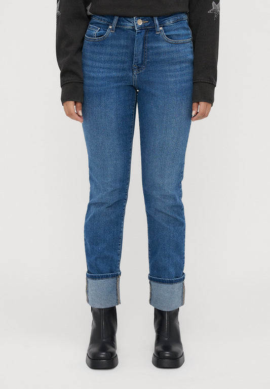 ONLY Petite ONLSUI MID FOLD UP - Slim Fit Jeans - Medium Blue Denim