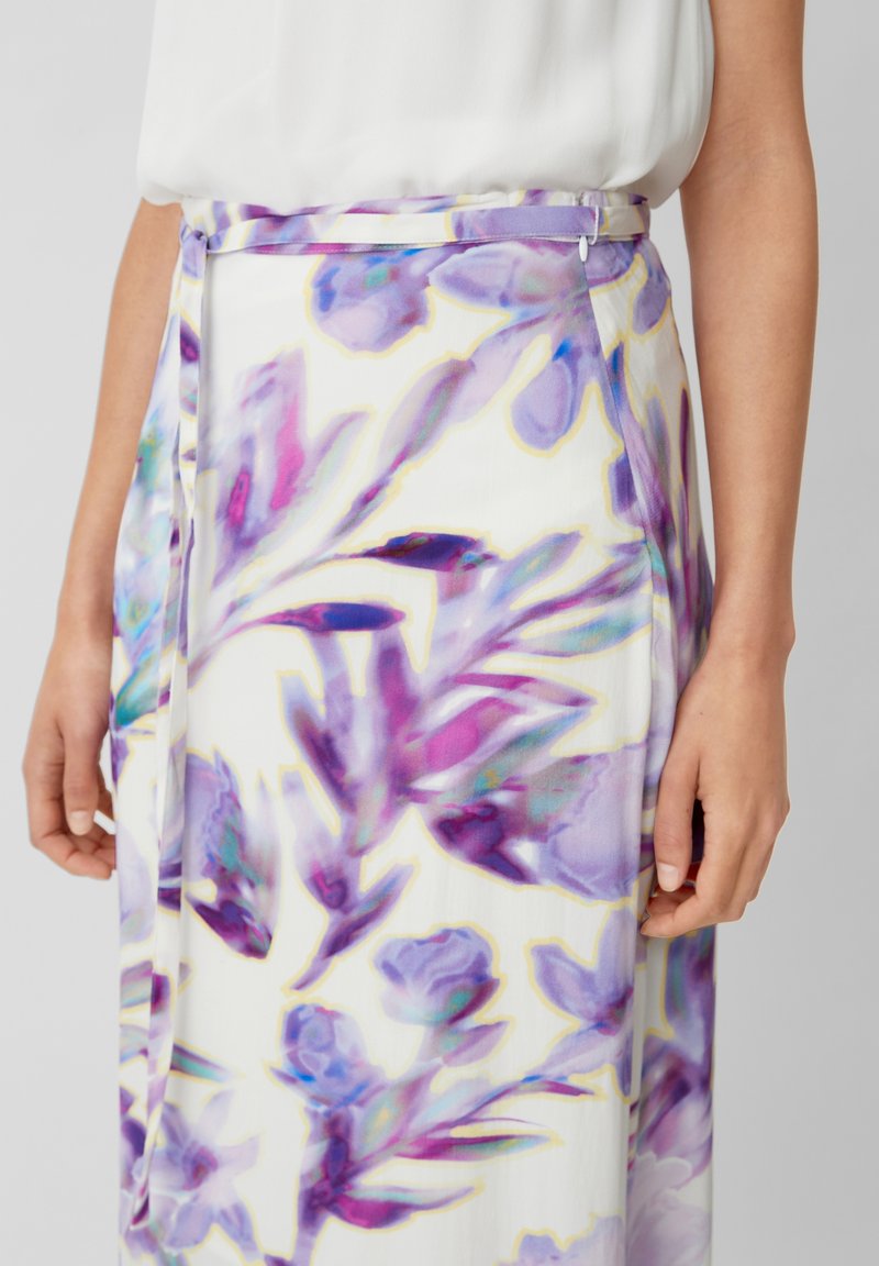 Comma MIDI MIT ALLOVER PRINT - A-Linien-Rock - Weiß