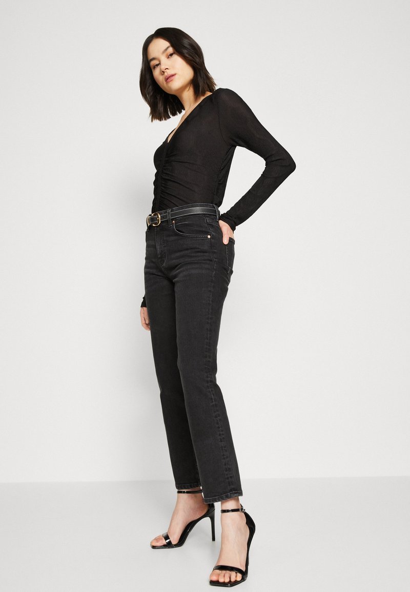 Gina Tricot STRAIGHT STRETCH - Jeans Straight Leg - Black