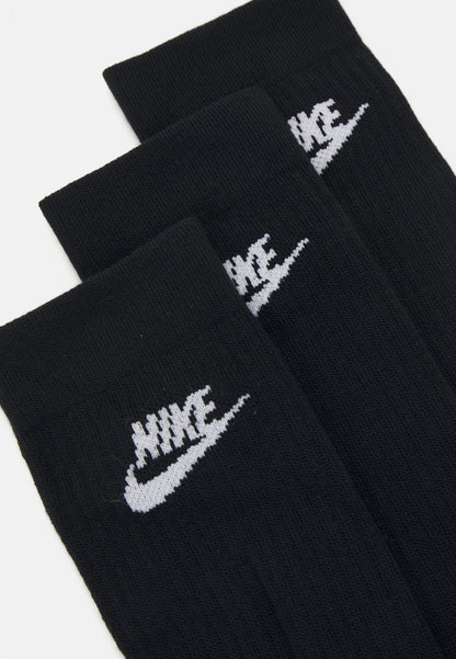 Nike Sportswear EVERYDAY ESSENTIAL CREW UNISEX 3 PACK - Sports Socks - Black/white