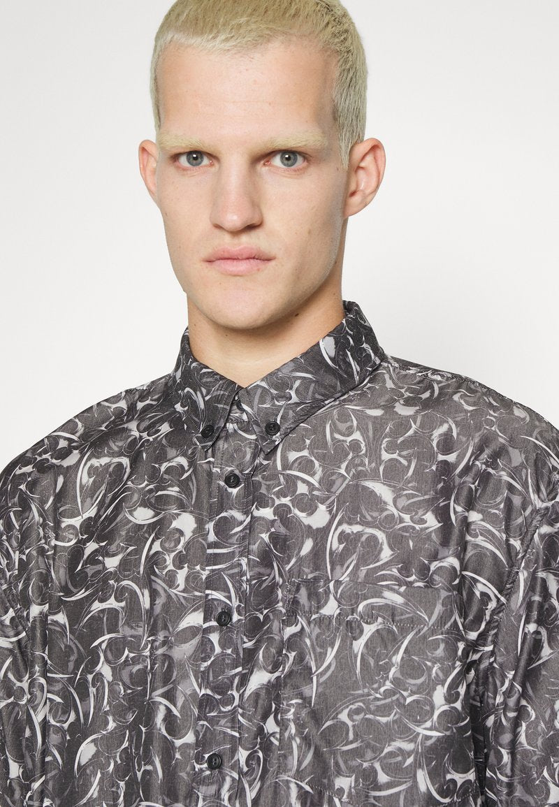  PRINTED RELAXED SHORT SLEEVE - Hemd - Silver