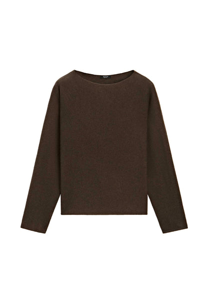 Massimo Dutti BOAT NECK WITH RAGLAN SLEEVE - Jumper - Dark Brown