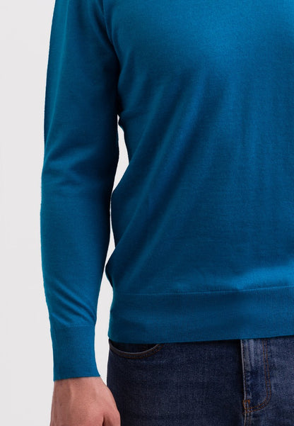  V-AUSSCHNITT - Strickpullover - Mykonos Blau