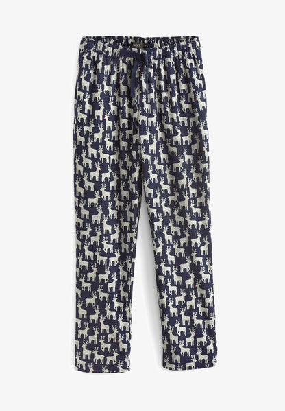 Next MOTION FLEX COSY STANDARD - Nachtwäsche Hose - Blue Fairisle Pattern