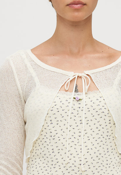ONLY Petite ONLLEMONE DOUBLE - Long Sleeved Top - Egret