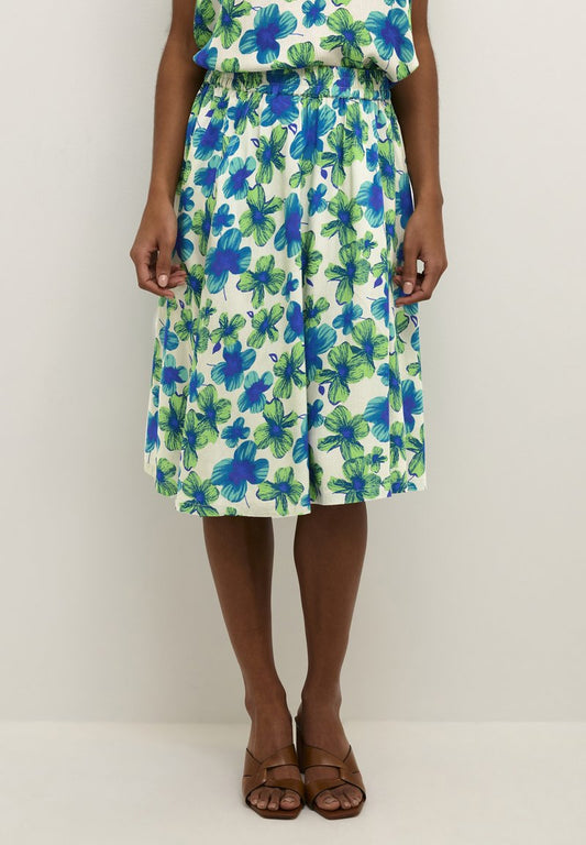 Kaffe MELINA - A-Linien-Rock - Green And Blue Digital Flower