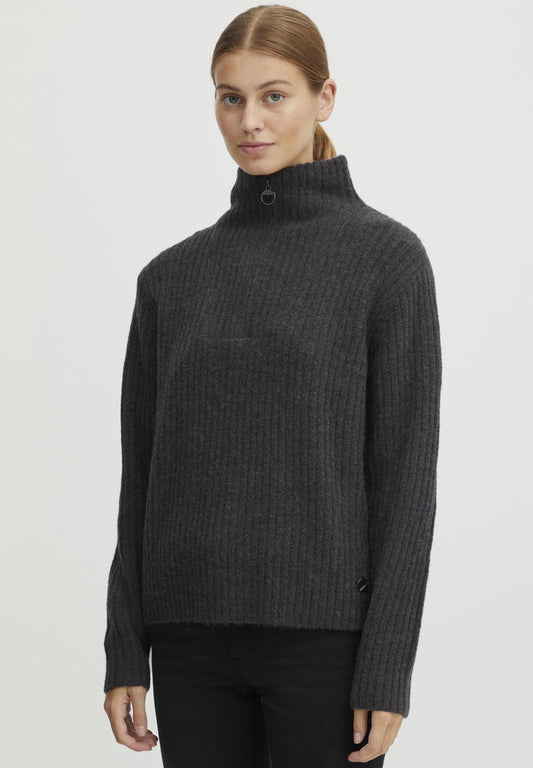 OXMO OXSALINE - Strickpullover - Blackened Pearl Melange