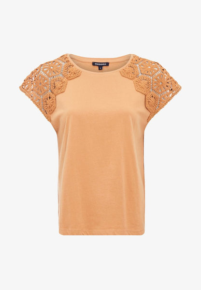  Kurzen Ärmeln - T-Shirt Basic - Beige