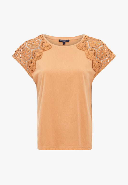  Kurzen Ärmeln - T-Shirt Basic - Beige