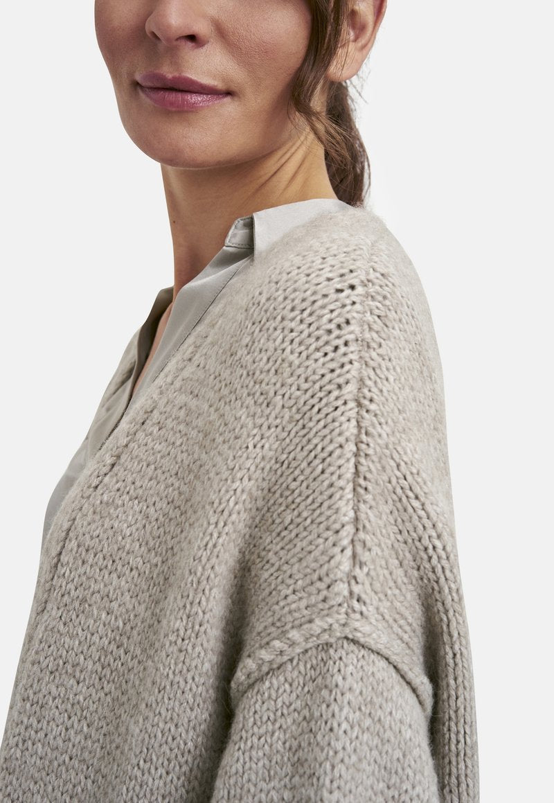  WITH OVERSIZED SHOULDERS - Strickjacke - Mink