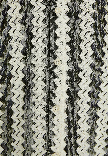 BERSHKA OPEN KNIT SHORT SLEEVE - Hemd - Sand