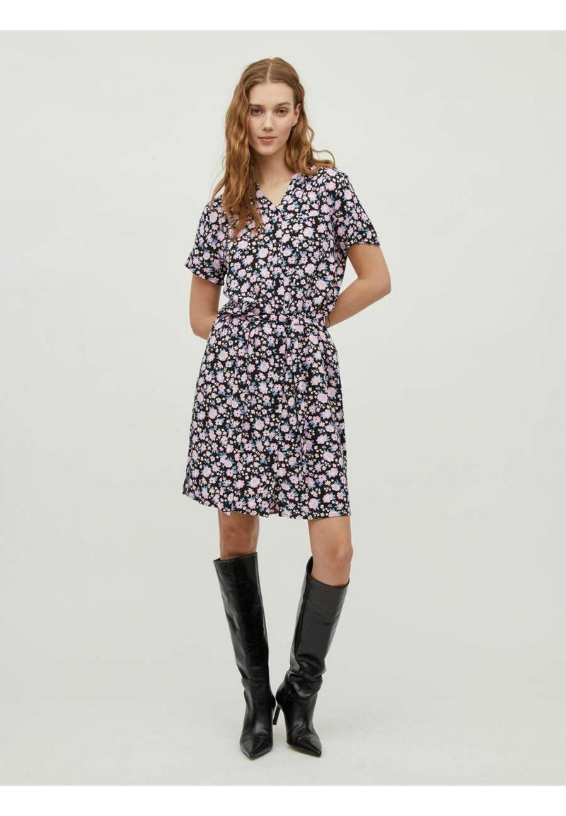 Vila KURZÄRMELIGES - Freizeitkleid - Black