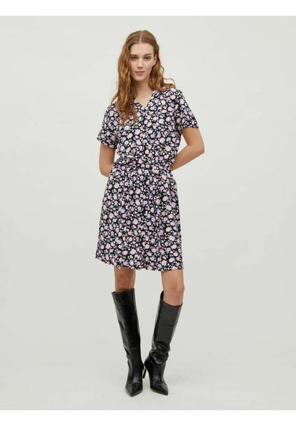 Vila KURZÄRMELIGES - Freizeitkleid - Black