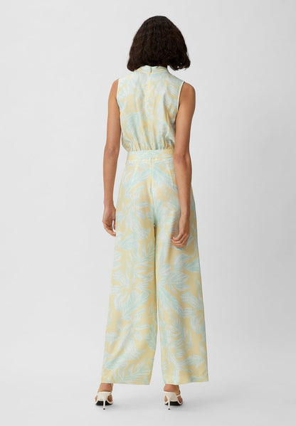 Comma MIT ALLOVER-PRINT - Jumpsuit - Helles Zitrone