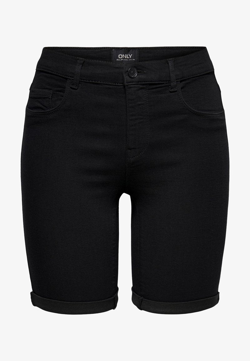 ONLY ONLRAIN LIFE MID LONG - Jeans Shorts - Black