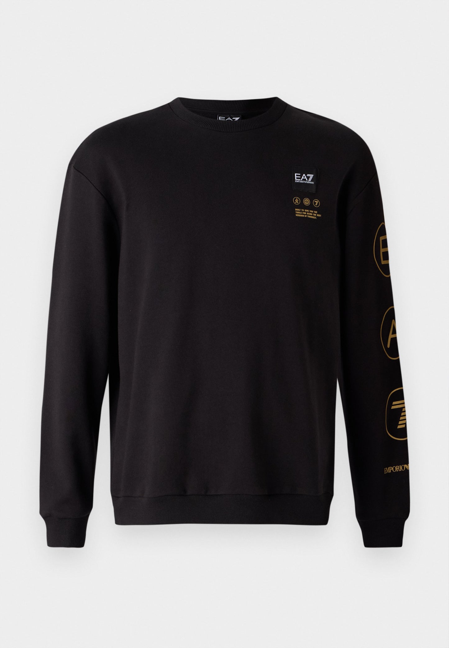 EA7 Emporio Armani TRAIN LOGO UNISEX - Sweatshirt - Black/silver-coloured