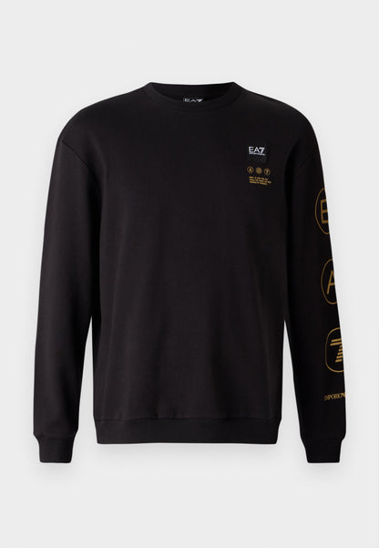 EA7 Emporio Armani TRAIN LOGO UNISEX - Sweatshirt - Black/silver-coloured