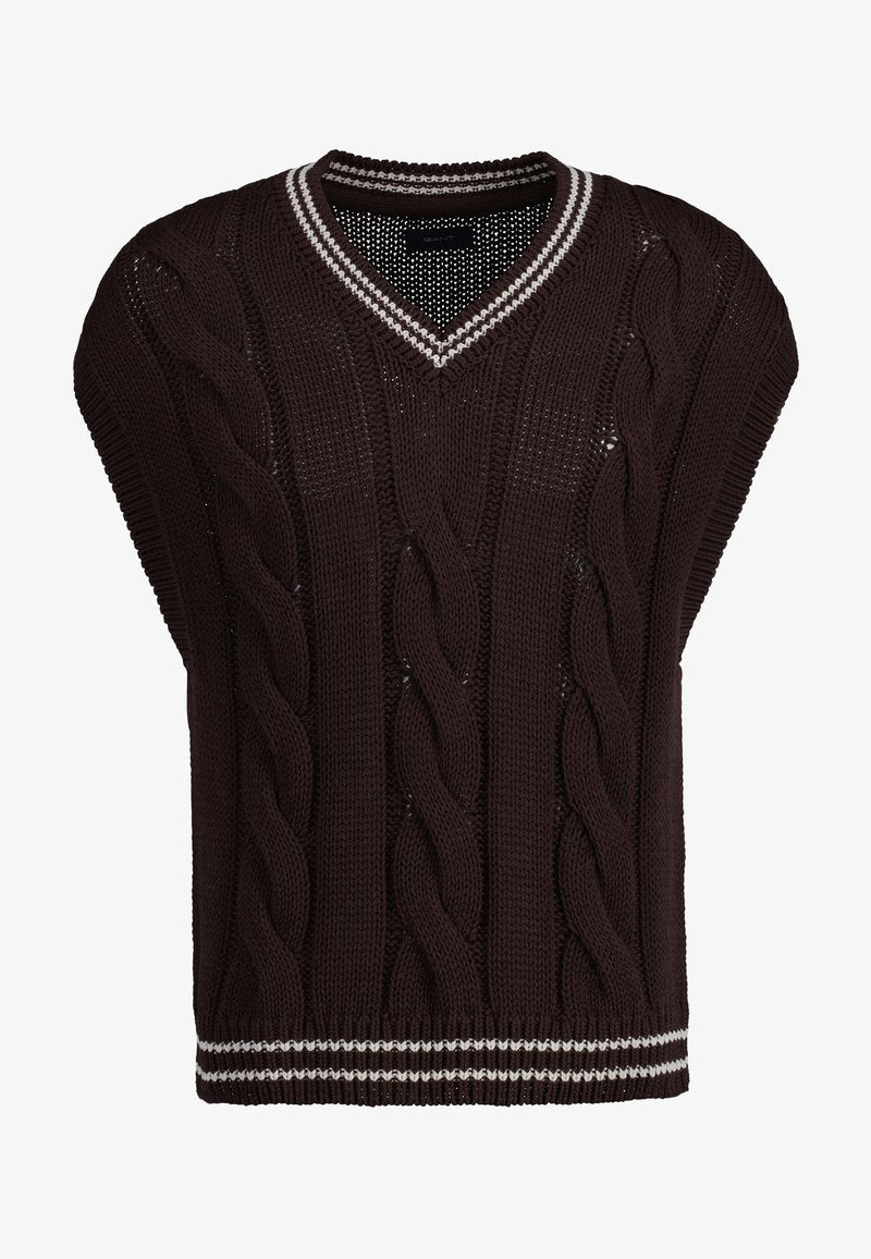 Gant CABLE - T-Shirt Basic - Rich Brown