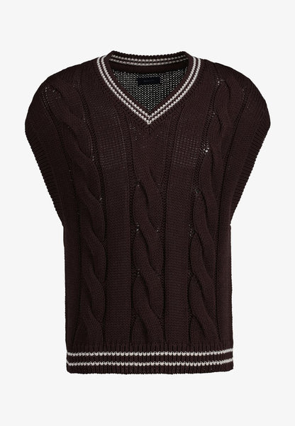 Gant CABLE - T-Shirt Basic - Rich Brown