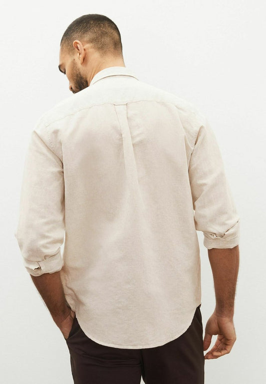 Next ROLL SLEEVE STANDARD - Hemd - Oatmeal Natural