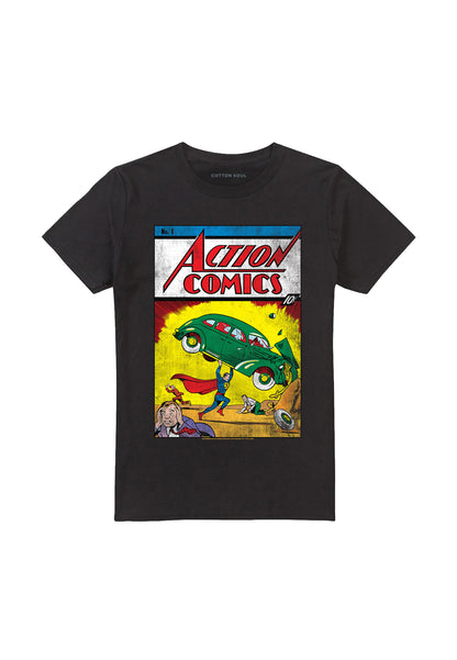  ACTION COMICS ISSUE - Print T-shirt - Black