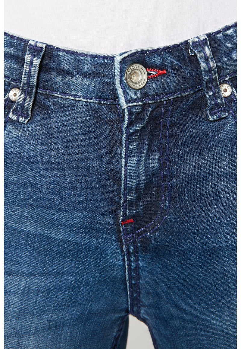 Soccx BLEACHING-EFFEKTEN - Jeans Skinny Fit - Ocean Blue Used