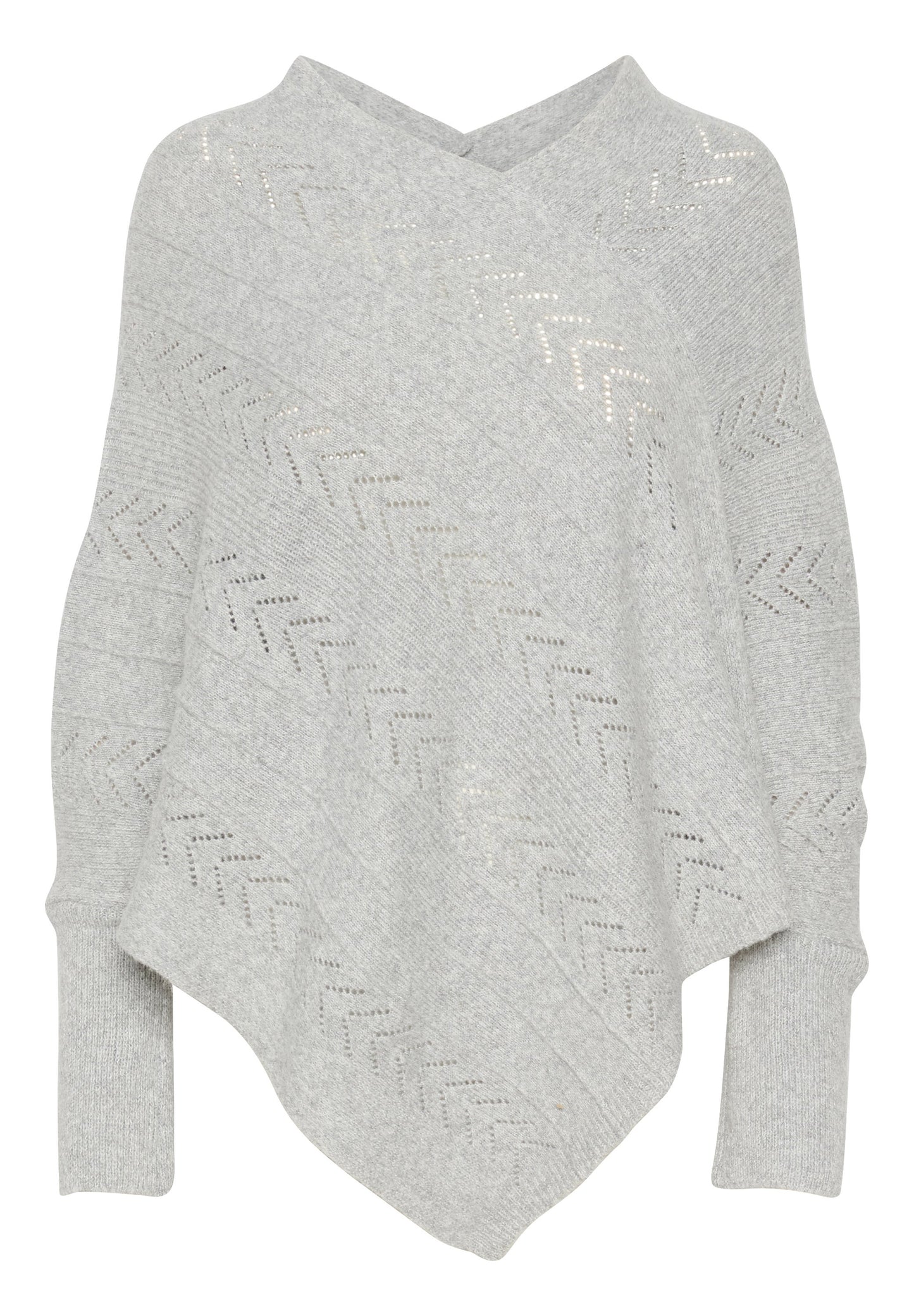Cream HOLIDAY PONCHO - Jumper - Oat Melange