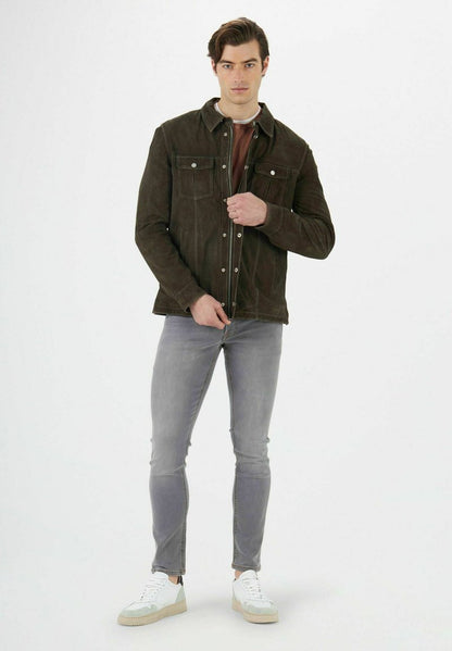  Lederjacke - Verde Scuro