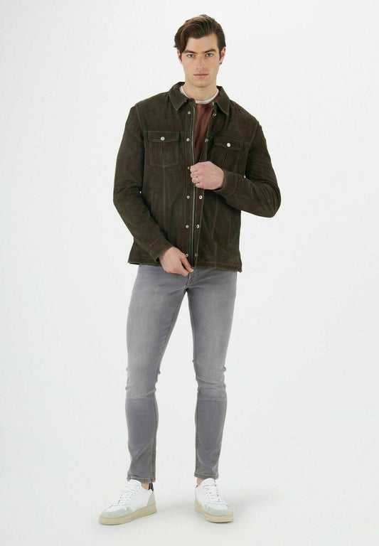  Lederjacke - Verde Scuro