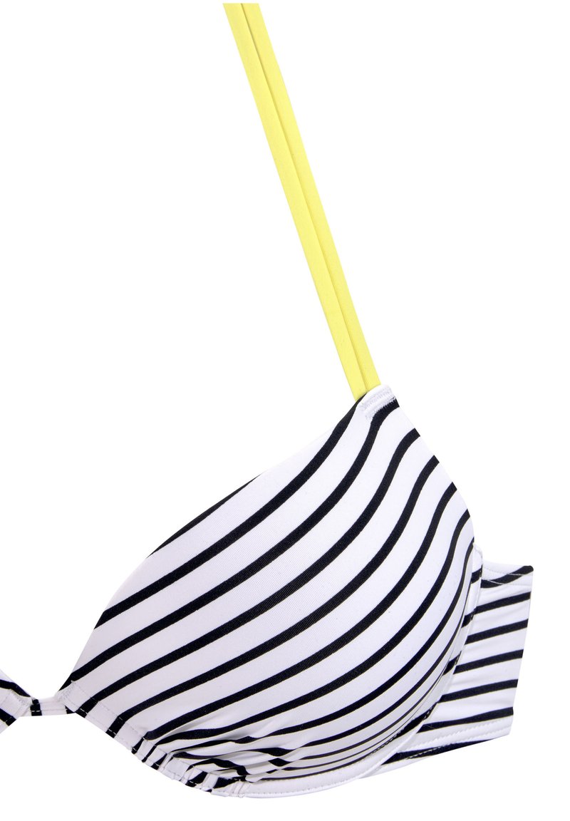 VENICE BEACH PUSH-UP - Bikini-Top - Schwarz/weiß/limette