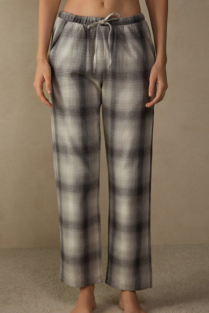 Intimissimi CUDDLES - Nachtwäsche Hose - Check Grigio Panna