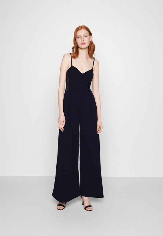 Wal G LANEY LACE WIDE LEG - Jumpsuit - Navy Blue