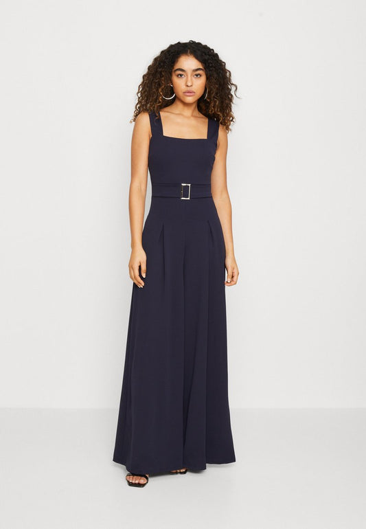 Wal G ASH BELT - Jumpsuit - Navy Blue