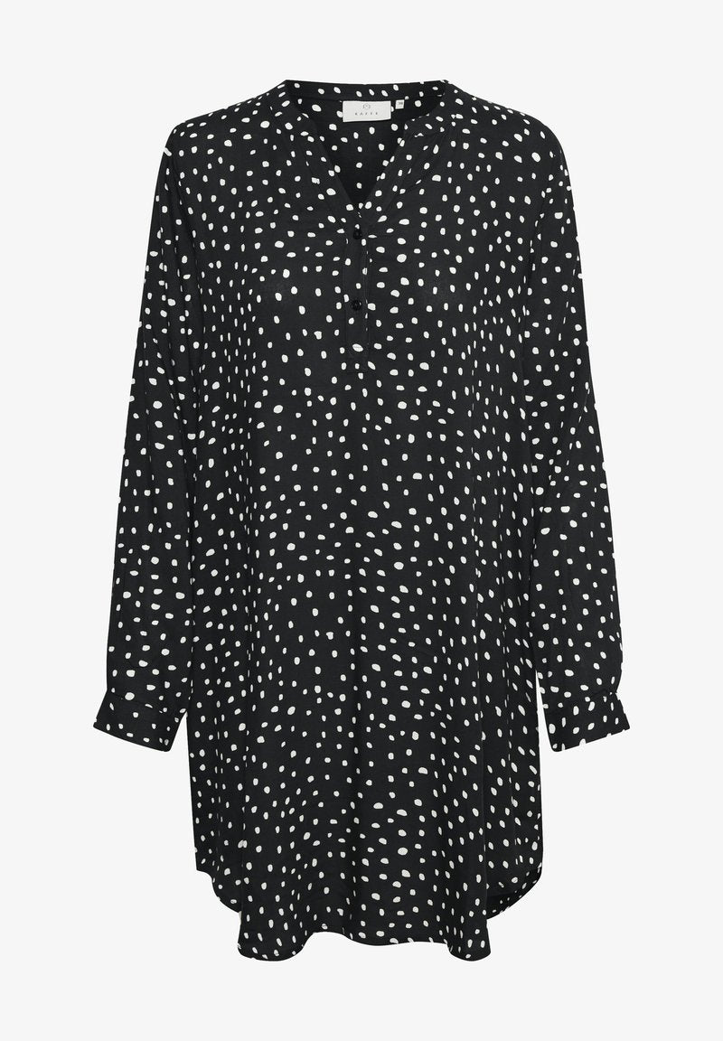 Kaffe KAMARANA - Freizeitkleid - Black/chalk Dots
