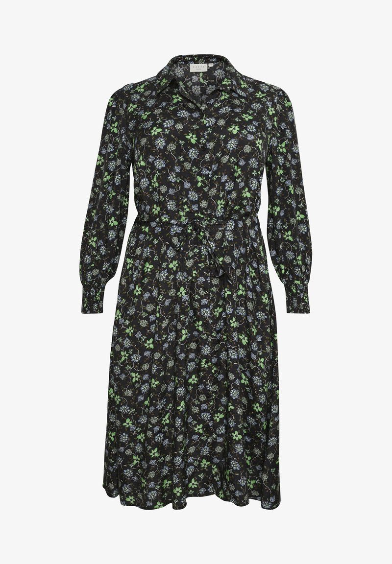  FLORISA - Blusenkleid - Black/green Paisley Flower