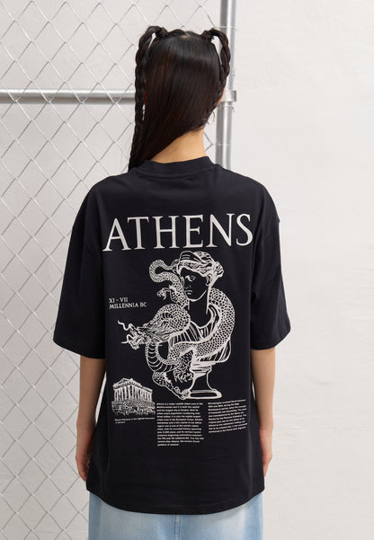 YOURTURN UNISEX - Print T-shirt - Black