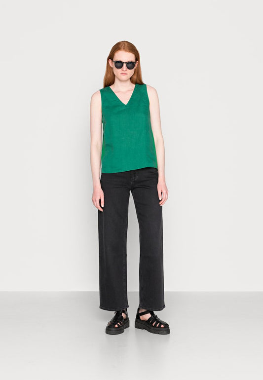 Marc O'Polo BLOUSE SLEEVELESS BACKSIDE PLEAT - Bluse - Preppy Green