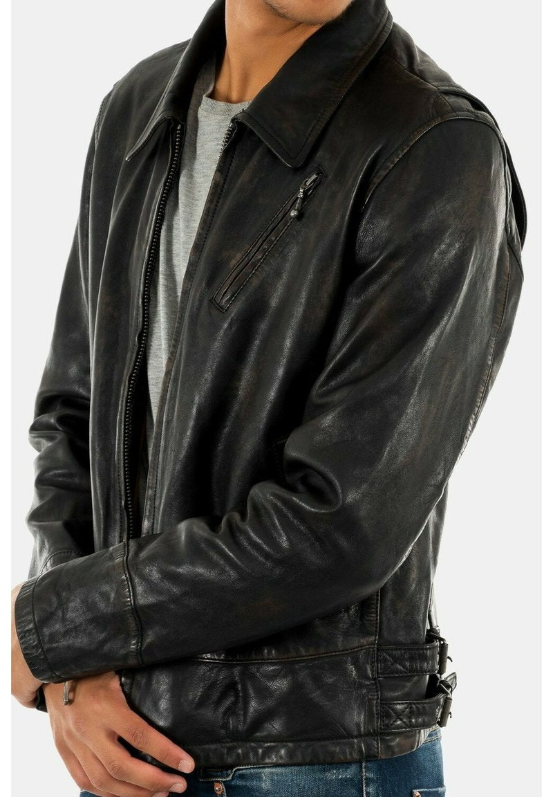  Lederjacke - Noir