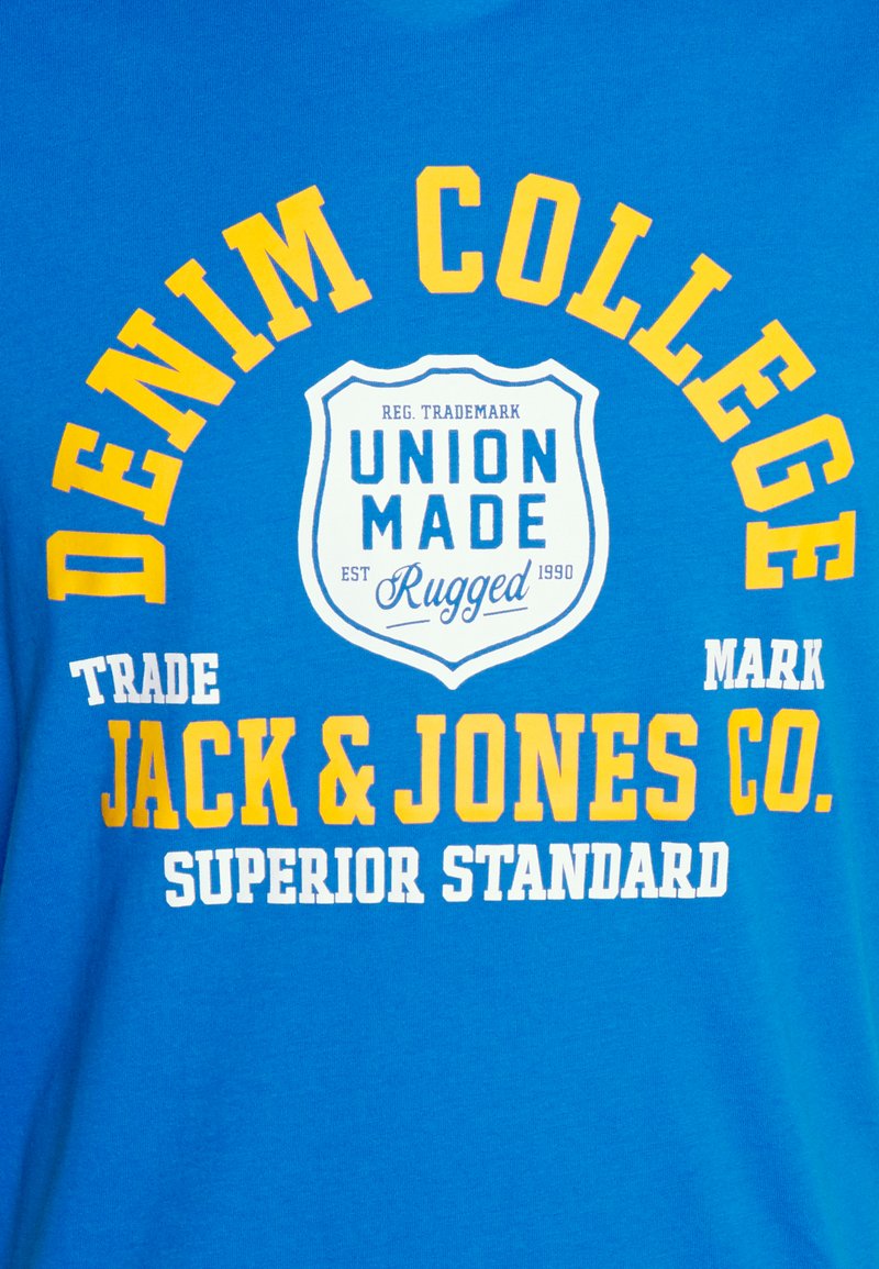 Jack & Jones JJELOGO TEE SS O-NECK - T-Shirt Print - French Blue