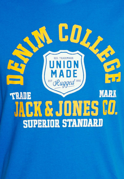 Jack & Jones JJELOGO TEE SS O-NECK - T-Shirt Print - French Blue