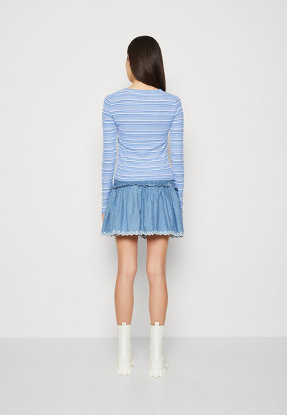 WEEKDAY ANAIS CARDIGAN - Strickjacke - Blue Stripe
