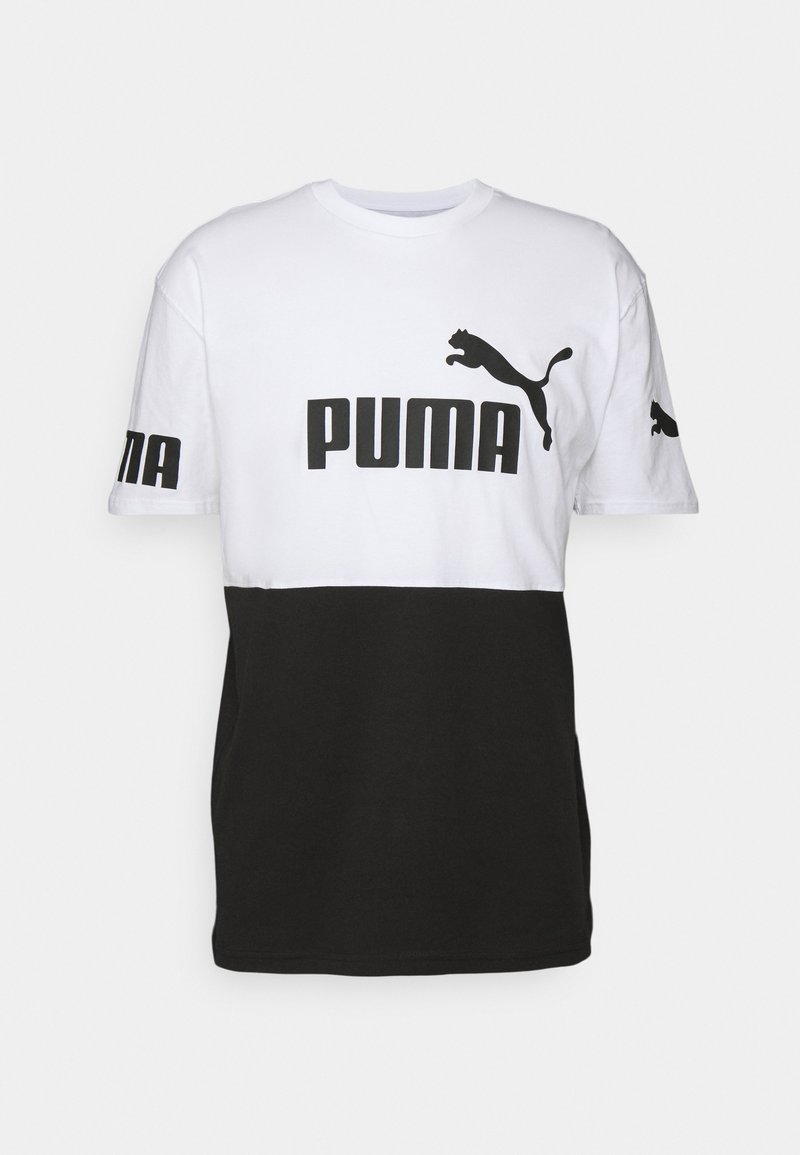 Puma POWER COLORBLOCK - T-Shirt Print - White