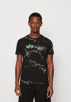 Alpha Industries LIGHTNING - T-Shirt Print - Black Orange