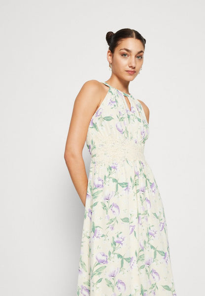 Vila VIMILINA FLOWER DRESS - Ballkleid - Birch/purple