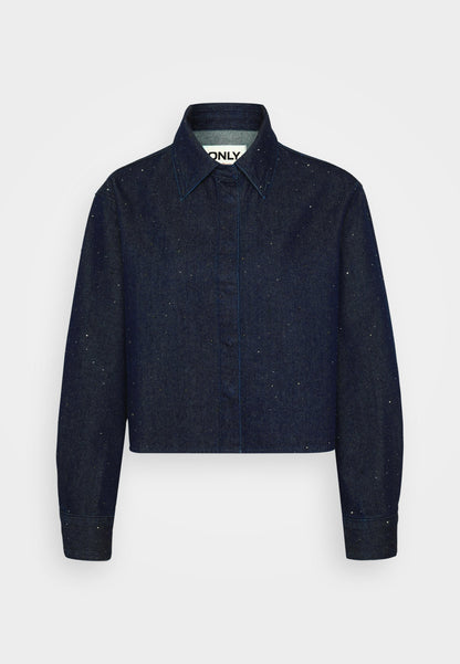 ONLY Petite ONLMAGGIEMAY SHIRT - Button-down Blouse - Dark Blue Denim